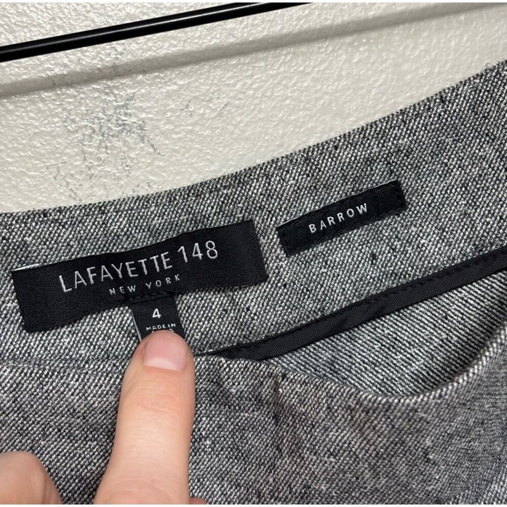 Lafayette 148 Barrow Pants in Dark Gray Wool Silk Blend - Size 4 - Picture 3 of 5
